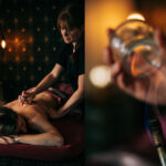 Praticienne en massage bien-être à Anglet réalisant une séance de relaxation – shooting photo professionnel