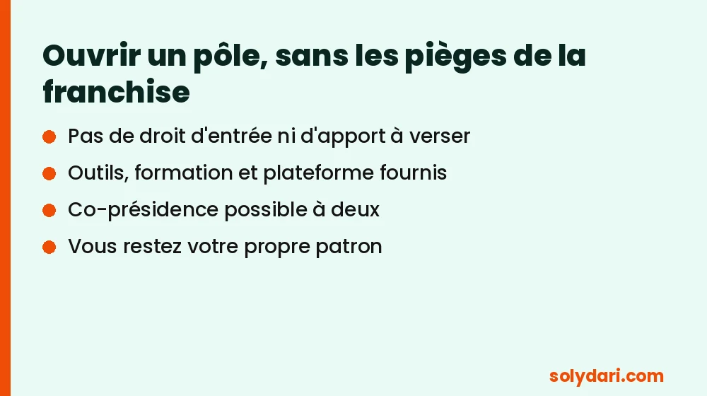 Ouvrir un pôle Solydari à Marseille sans franchise ni apport
