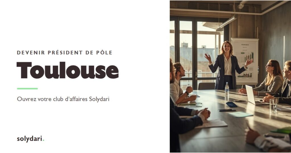 Presidente animant une reunion d entrepreneurs, devenir president de pole Solydari a Toulouse