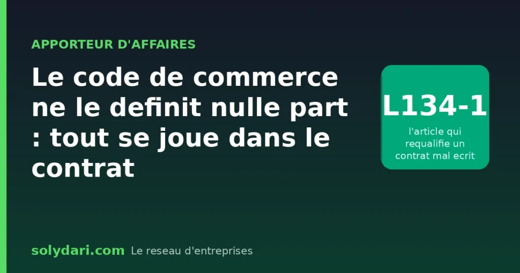 Contrat d'apporteur d'affaires : le cadre juridique tient dans le contrat signe