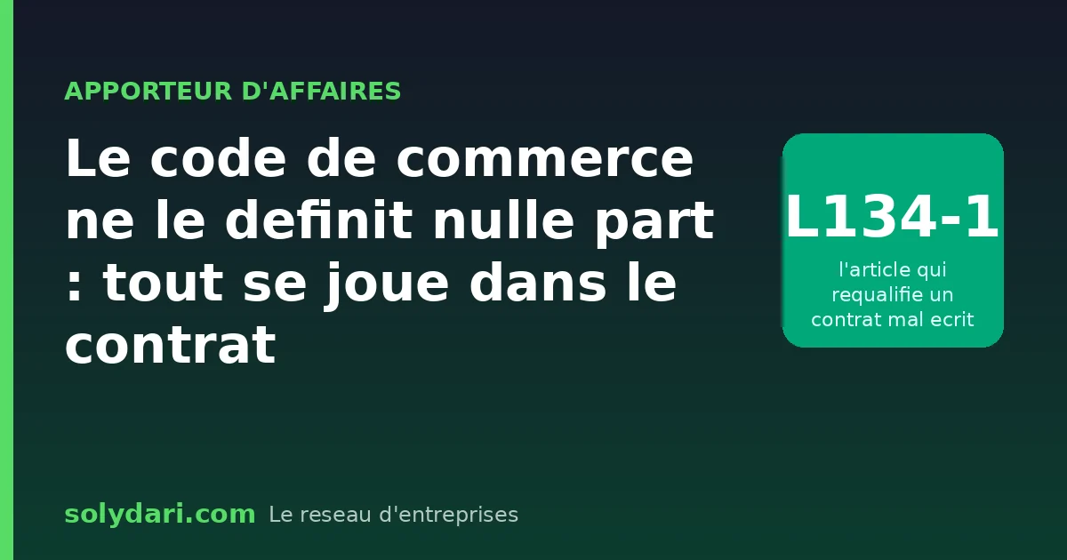 Contrat d'apporteur d'affaires : le cadre juridique tient dans le contrat signé