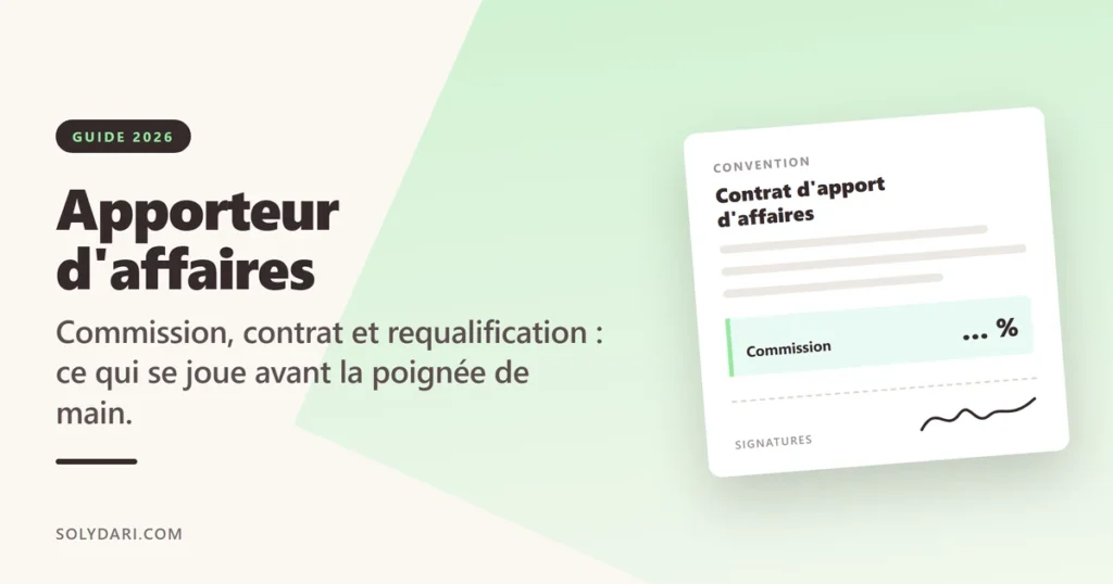 Contrat d'apport d'affaires ouvert sur la ligne commission laissee a remplir, avec zone de signature